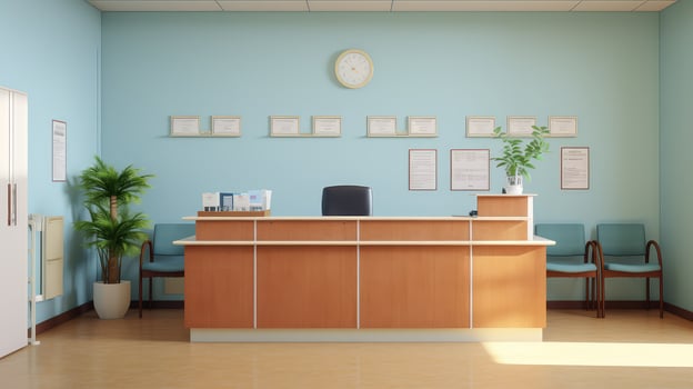 medical reception desk empty photo