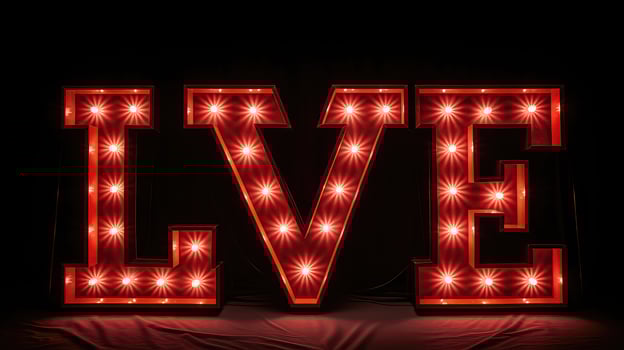romantic red neon letters photo
