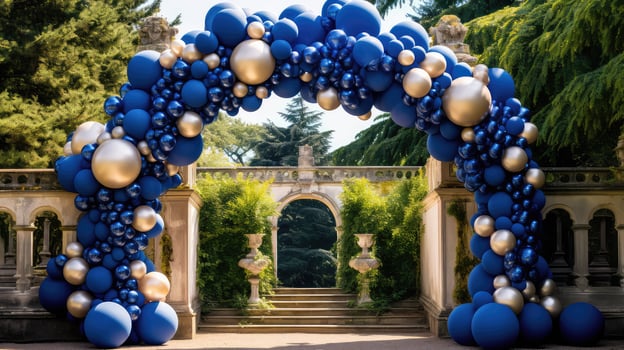 decor balloons blue gold photo