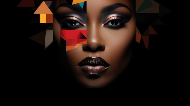 beauty black woman face chart photo