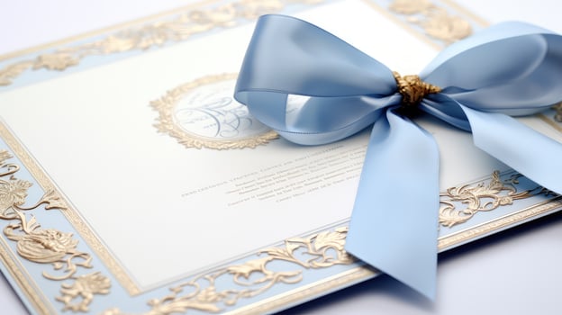 achievement blue ribbon certificate photo