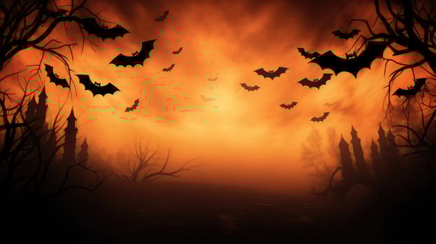 spooky black and orange backgrounds photo