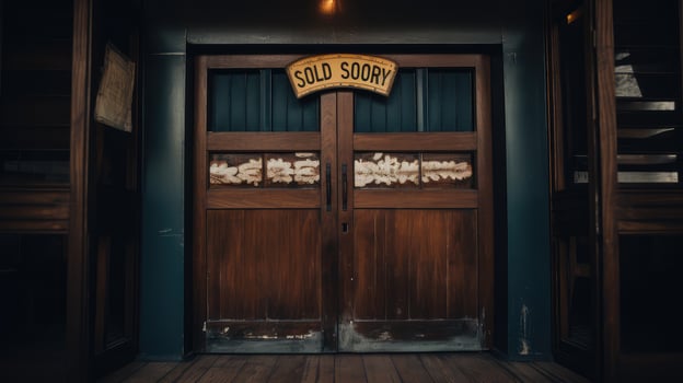 rustic closed door sign photo