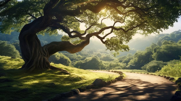 graceful tree bending photo