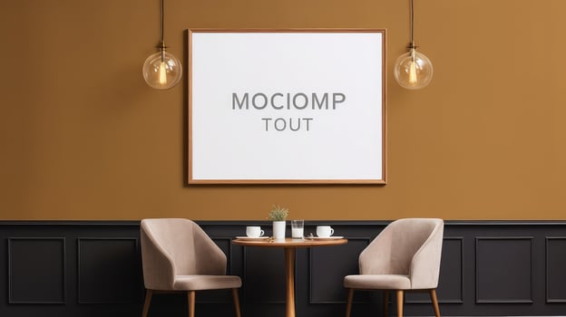 design restaurant wall mockup photo