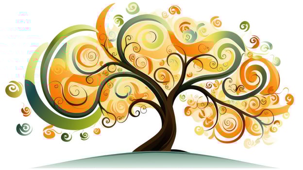 green fall tree clipart photo