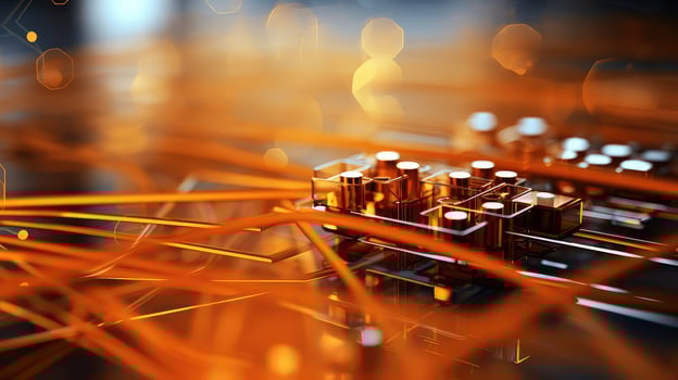 digital technology background orange photo