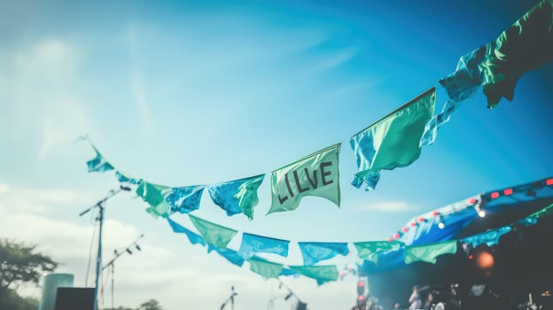 festival blue and green banner photo