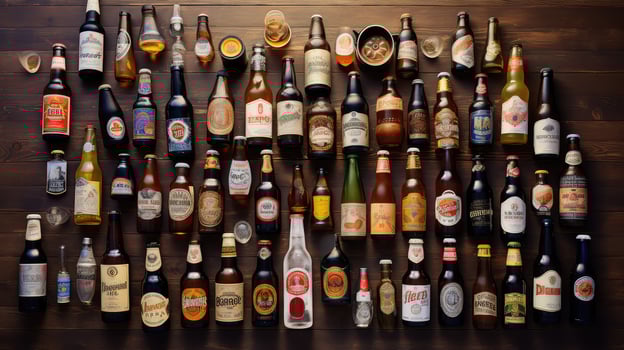 lagers beer overhead photo