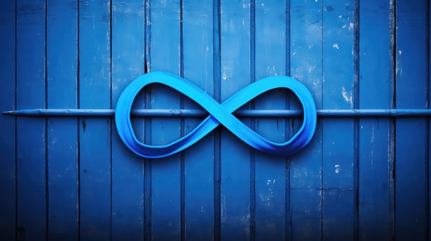 bold blue infinity symbol photo