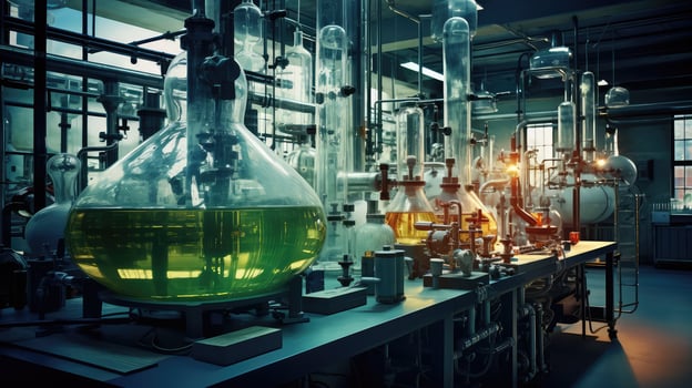 instruments chemical plant interior photo
