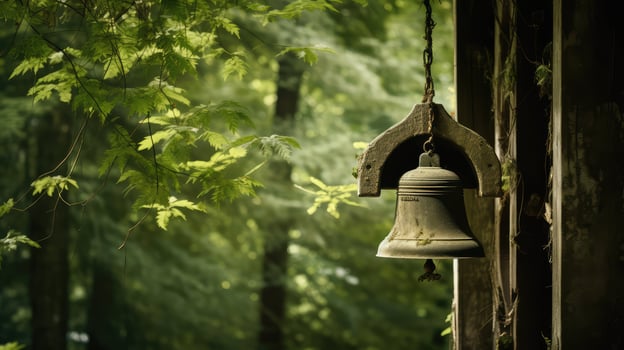 rustic bell on wall photo