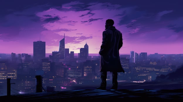 skyline purple holiday background photo