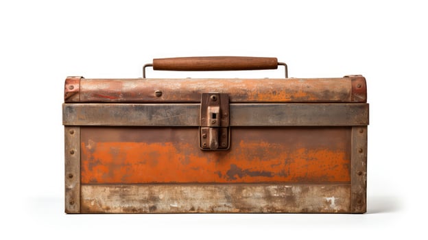 vintage tool box isolated photo