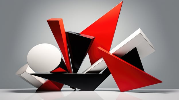 angles red white black abstract photo