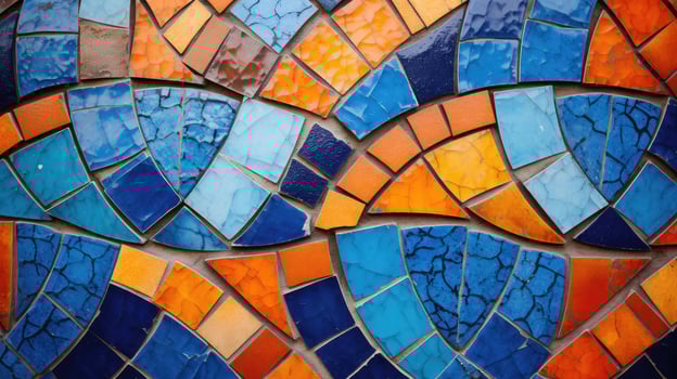 architecture blue and orange texture photo