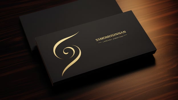 elegant business card black photo