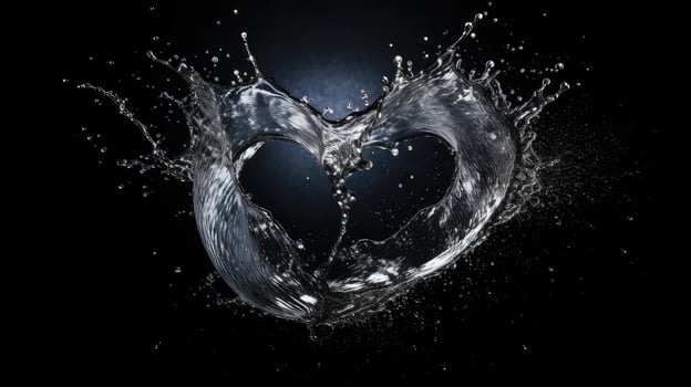romantic water splash black photo