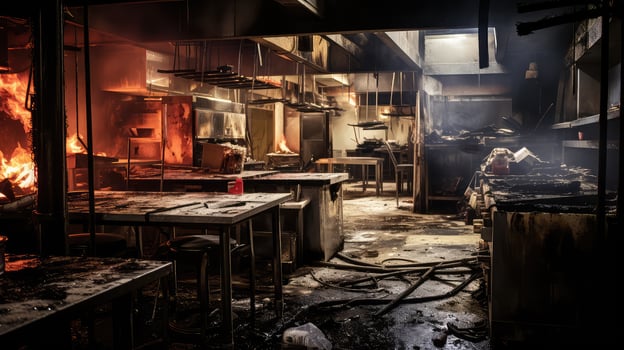 charred restaurant kitchen fire photo