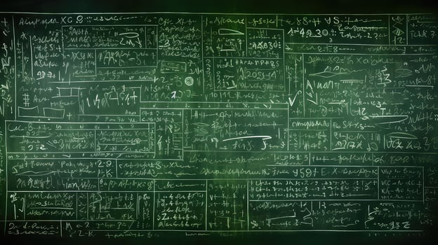 equations green blackboard photo
