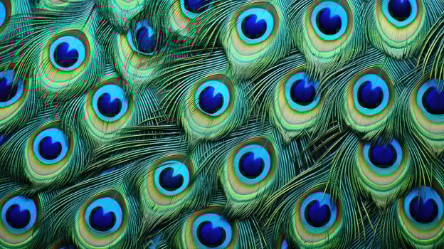 feathers blue green circles photo