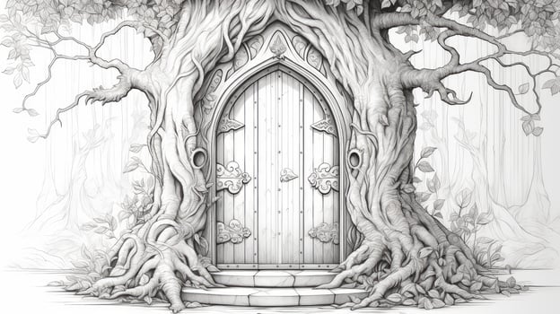 fairytale door line art photo