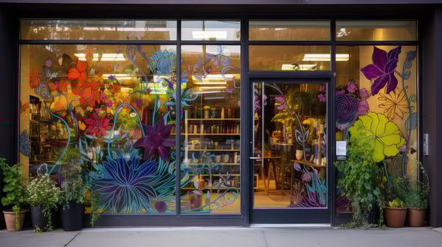 patterns store front glass door photo