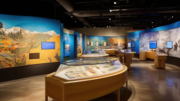 exhibit light box wall photo