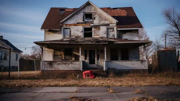 derelict rundown house photo