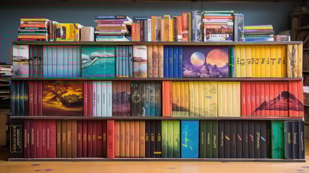 genres books in boxes photo