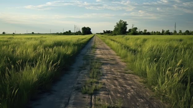 wild road with grass photo
