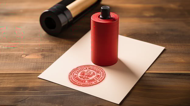 design rubber stamp red photo