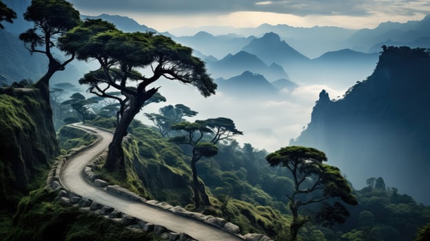 landscape tree mountain photo