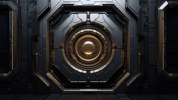 metallic spaceship door photo