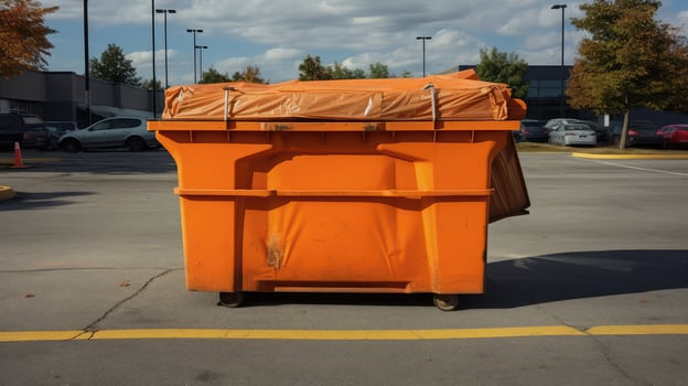 refuse orange dumpster photo