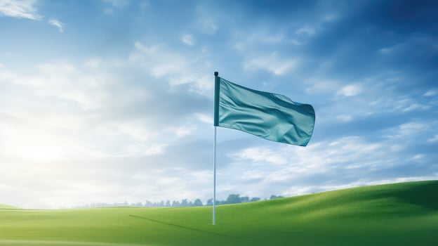 background golf flag on green photo
