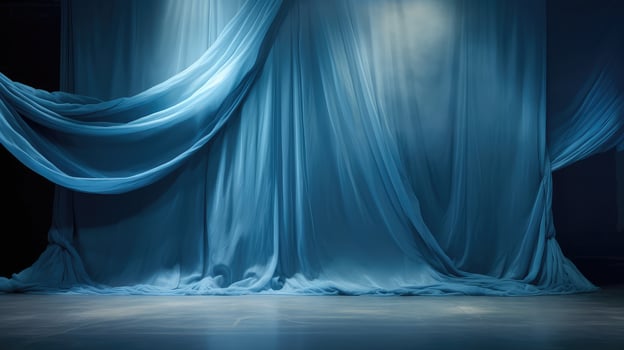 movement blue stage curtain photo