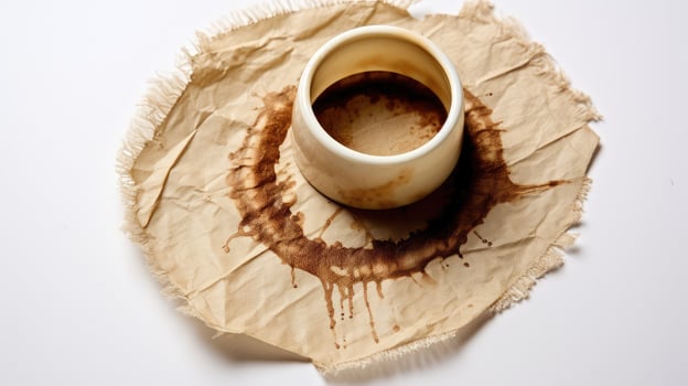 close coffee stain ring photo