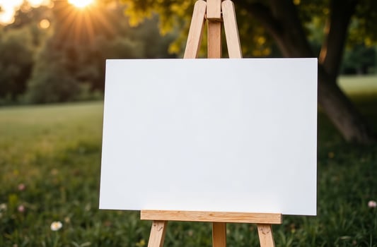 Rectangular White Advertising Sign stunner Poster Billboard forest Mockup photo