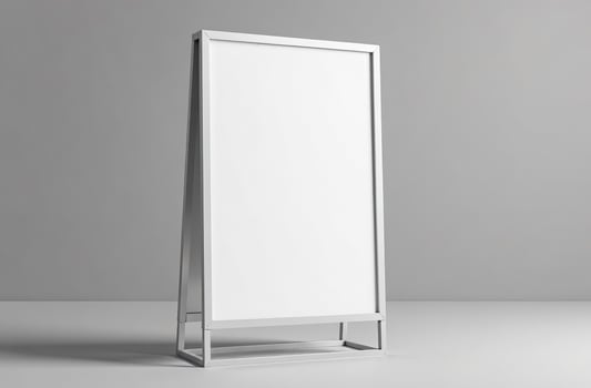 Rectangular White Advertising stunner Sign Poster Billboard Mockup photo
