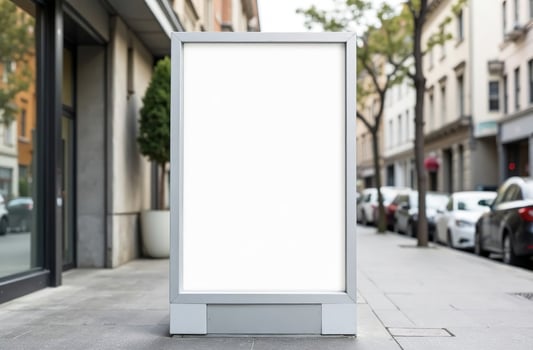 Rectangular White Advertising goodly Poster Billboard Mockup photo