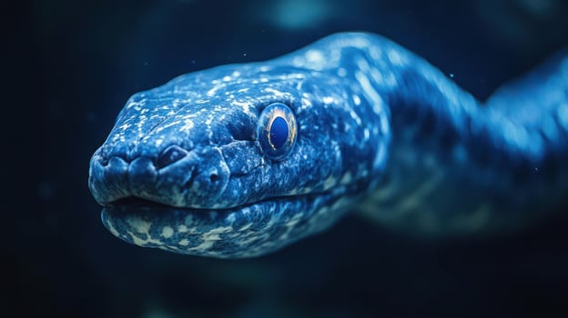 close up blue snake photo