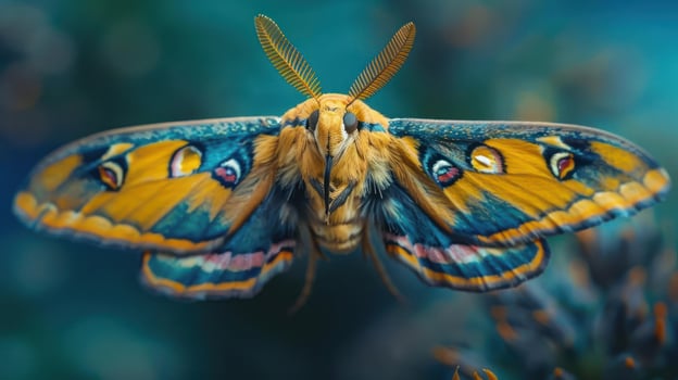 The Giant Peacock Moth, Hyalophora columbia, is a species of moth in the family Saturniidae. photo