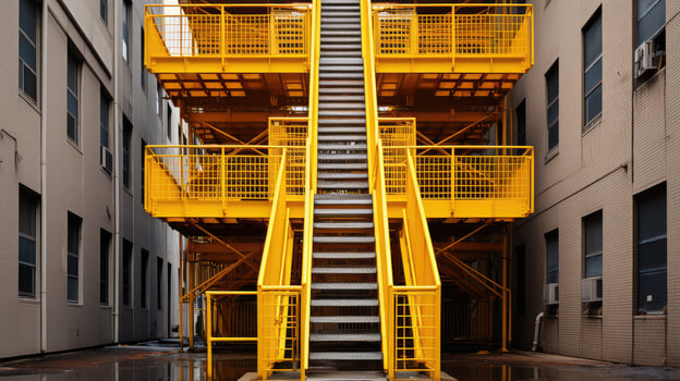 stairs orange and blue background photo