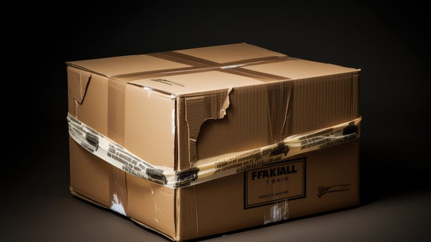 cardboard fragile taped box photo