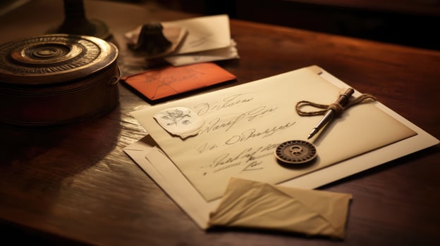 handwritten letter on desk photo