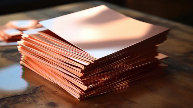 stack rose gold paper photo