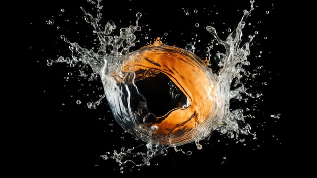 burst water splash on black background photo