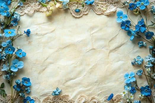 Elegant vintage background with blue floral accents.. photo