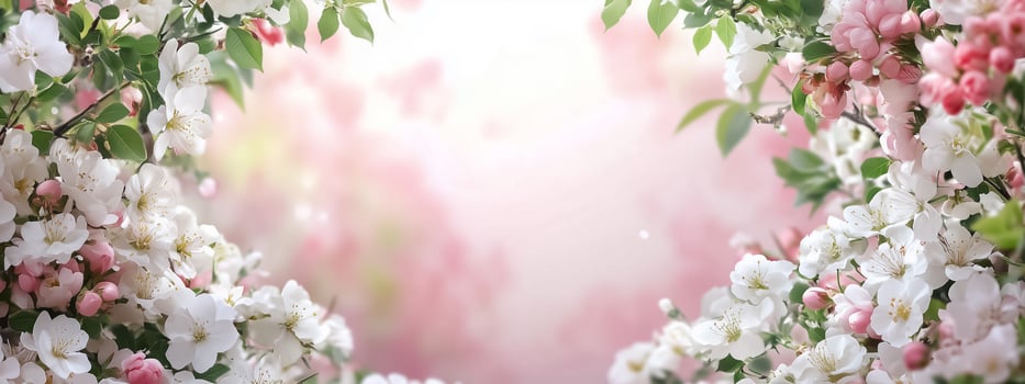 A beautiful pink and white flower border photo